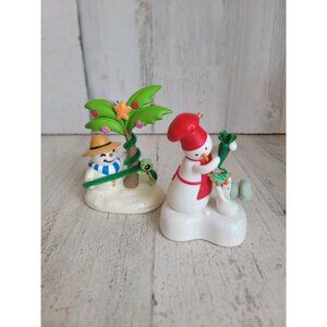 Hallmark snowman Beach turtle cookies for Santa set Xmas ornament